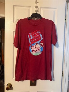 Men's Graphic T‑Shirt - Maroon "I Choo-Choo Choose Whiskey" graphic tee shirt; L